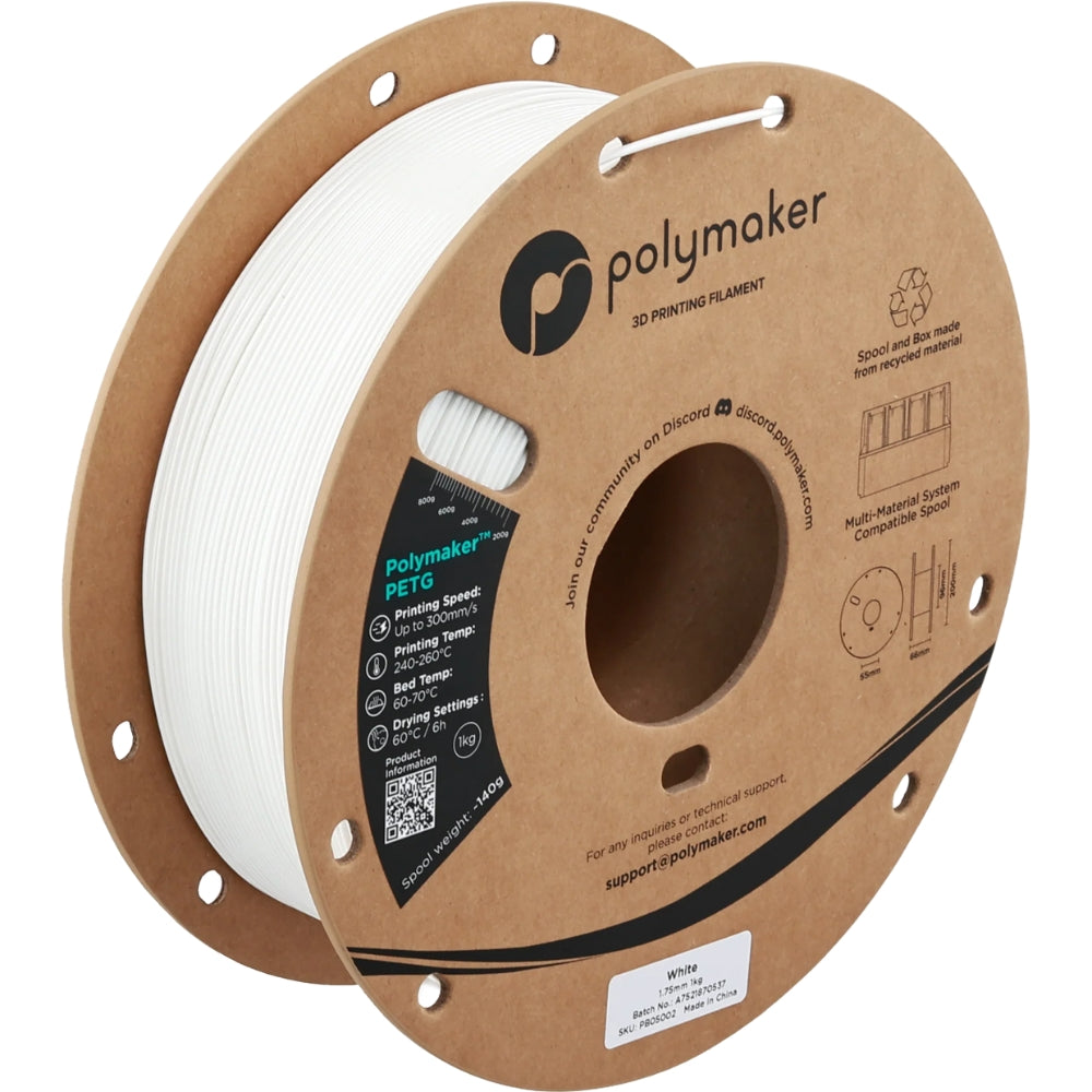 Polymaker - PETG - Blanc (White) - 1.75mm - 1kg