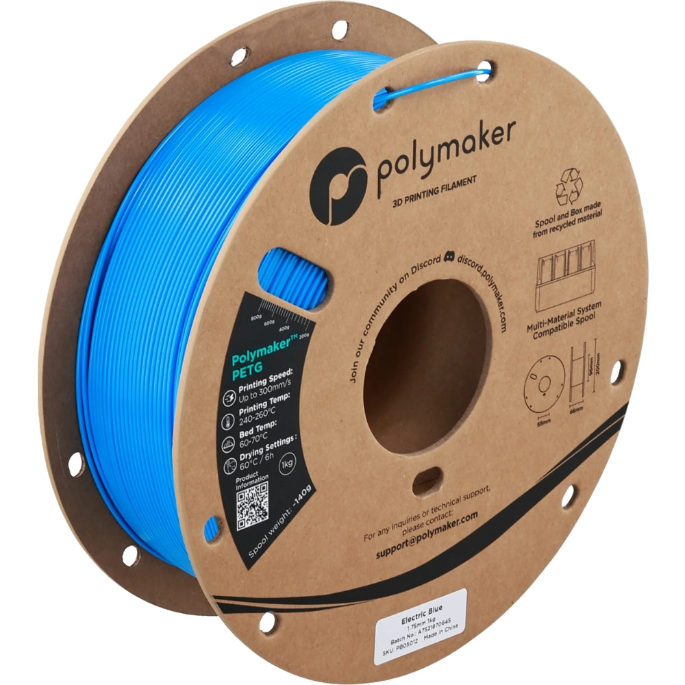 Polymaker - PETG - Bleu electrique (Electric Blue) - 1.75mm - 1kg