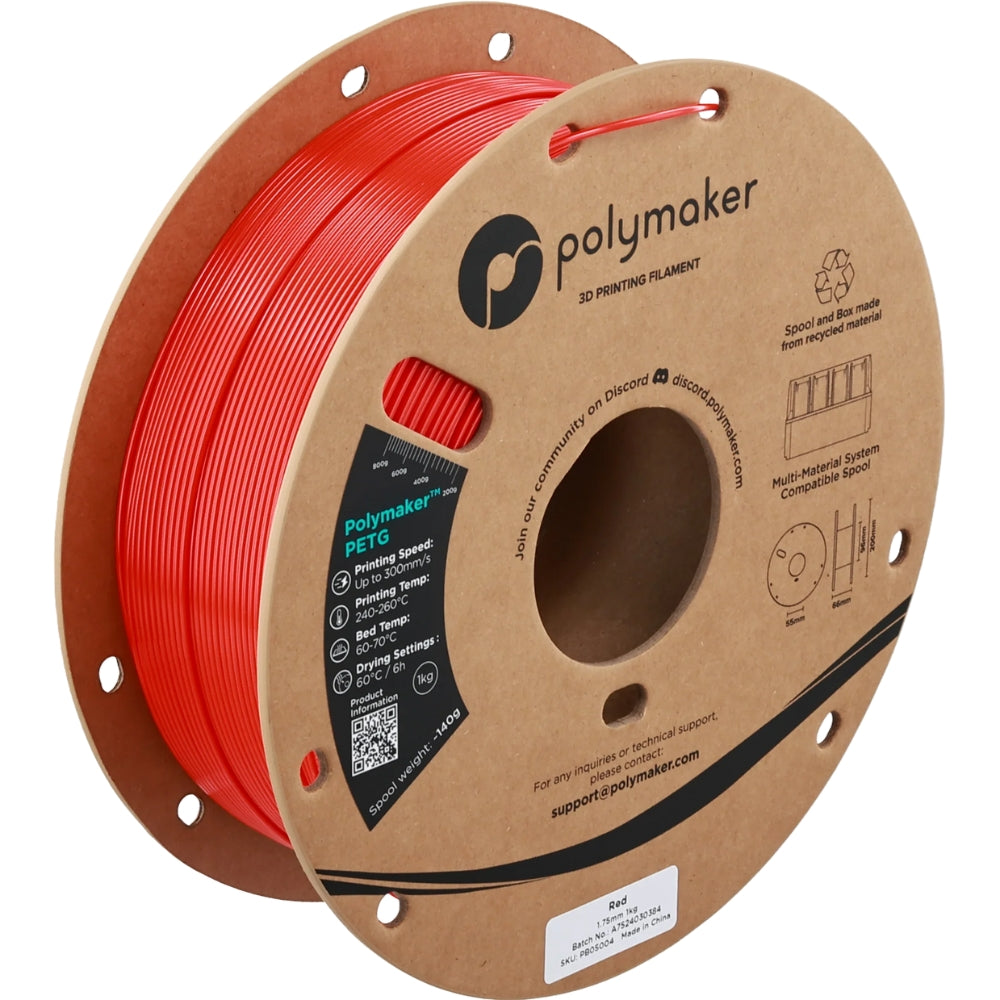 Polymaker - PETG - Rouge (Red) - 1.75mm - 1kg