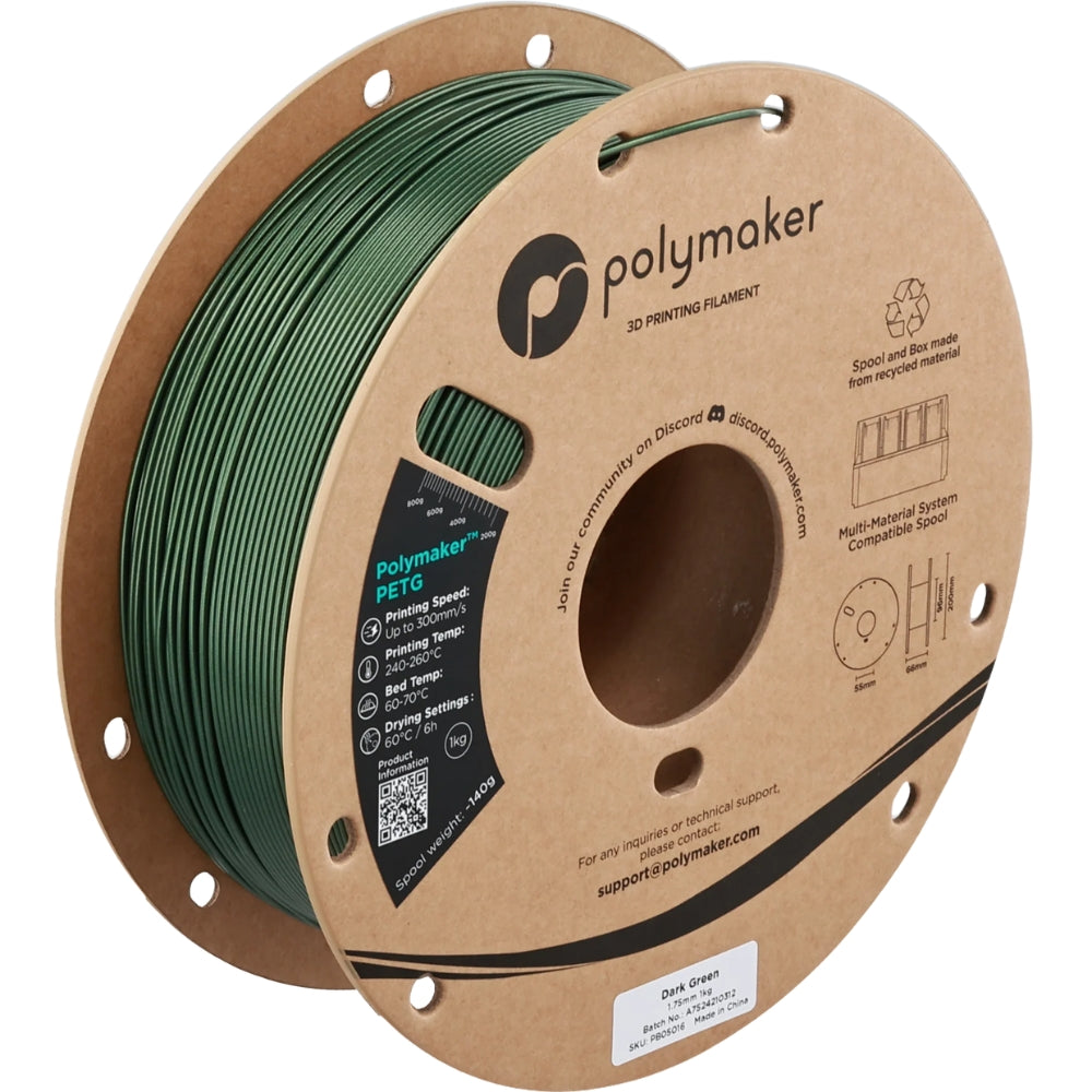 Polymaker - PETG - Vert foncé (Dark Green) - 1.75mm - 1kg
