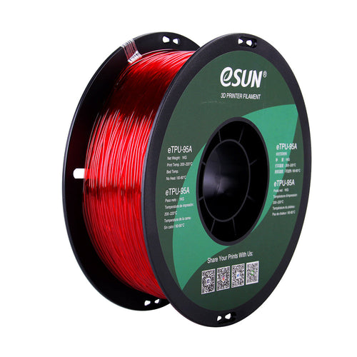 eSUN - TPU 95A - Rouge Transparent (Transp. Red) - 1.75mm - 1kg