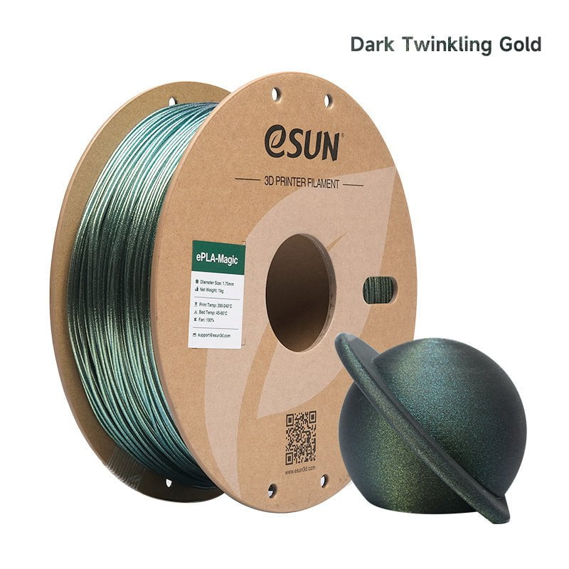 eSUN - PLA Magic - Or scintillant foncé (Dark Twinkling Gold) - 1.75mm - 1kg