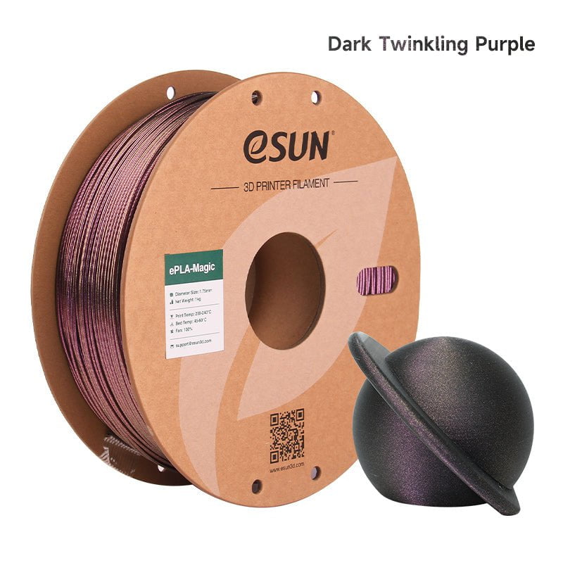 eSUN - PLA Magic - Violet scintillant foncé (Dark Twinkling Purple) - 1.75mm - 1kg