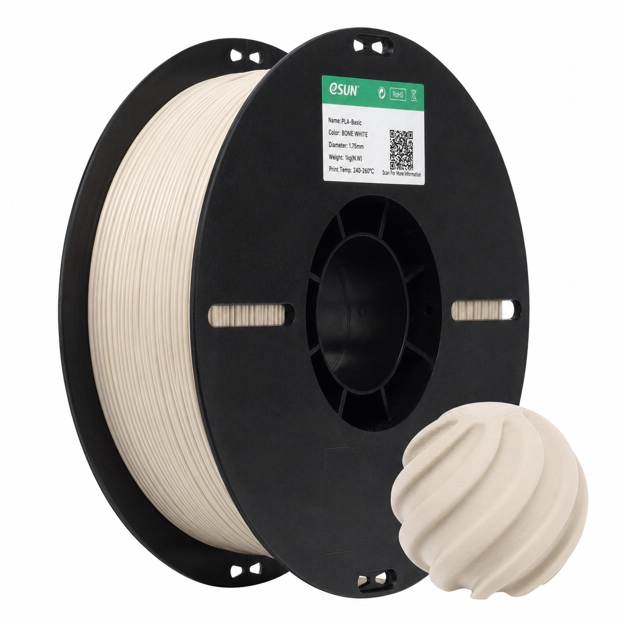 eSUN - PLA Basic - Blanc os (Bone White) - 1.75mm - 1kg
