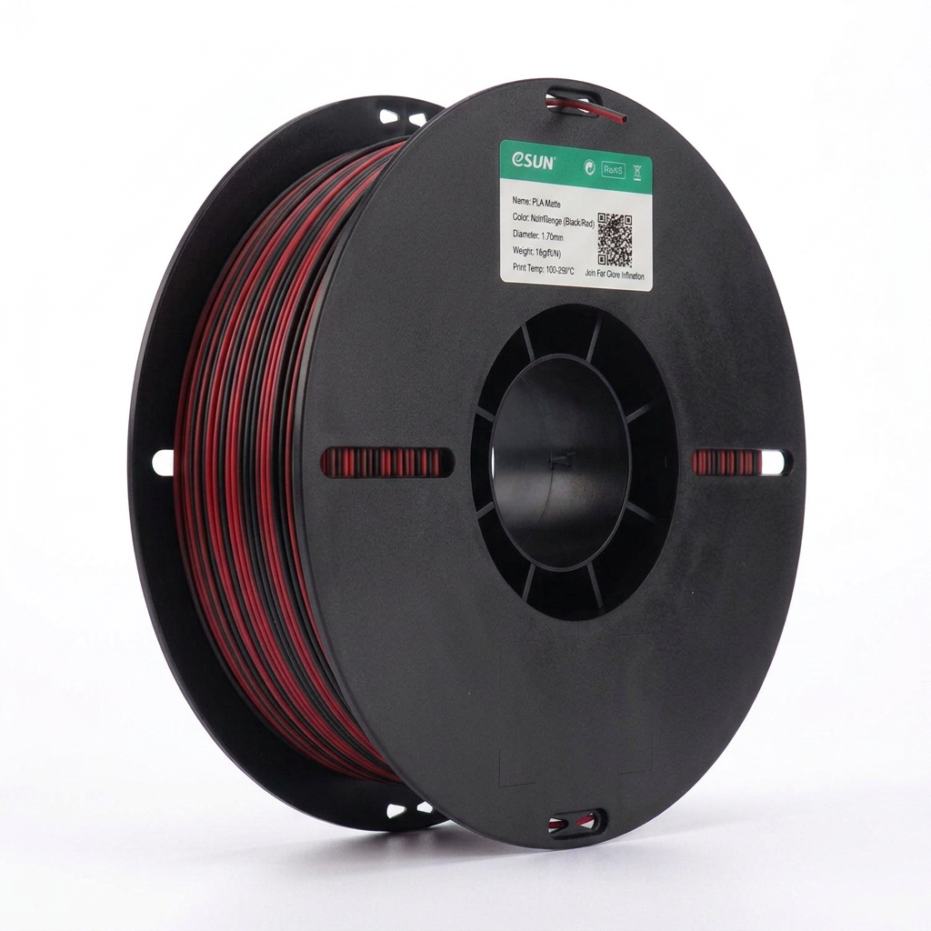 eSUN - PLA Matte - Dual Colors - Noir/Rouge (Black/Red) - 1.75mm - 1kg