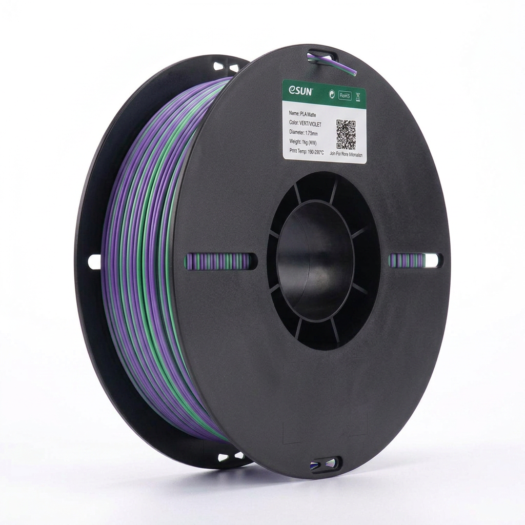 eSUN - PLA Matte - Dual Colors - Vert/Violet (Green/Purple) - 1.75mm - 1kg
