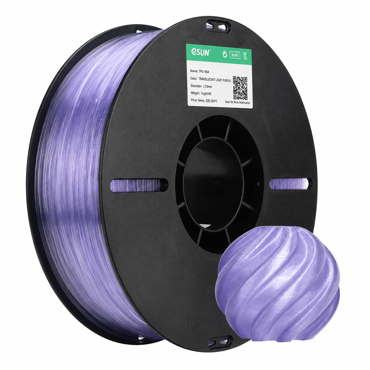 eSUN - TPU 95A - Violet Transparent (Transp. Purple) - 1.75mm - 1kg